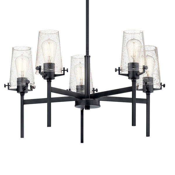 Buster 27" Five Lights Chandelier, Black