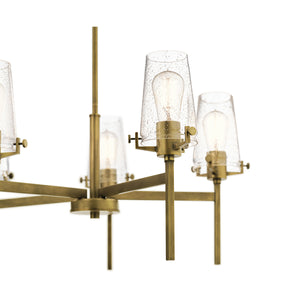 Buster 27" Five Lights Chandelier, Natural Brass