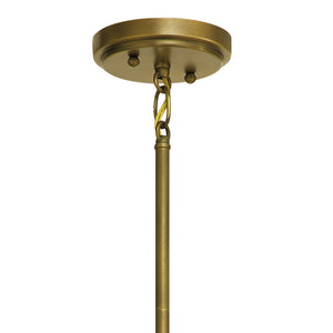Buster 27" Five Lights Chandelier, Natural Brass