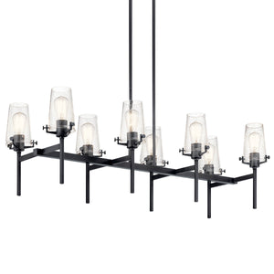 Buster 17" Eight Lights Linear Chandelier, Black