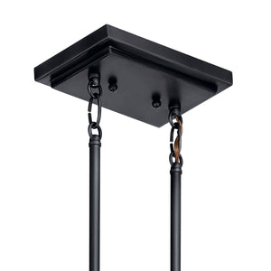 Buster 17" Eight Lights Linear Chandelier, Black