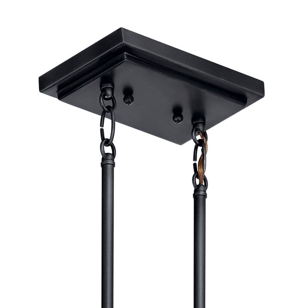 Buster 17" Eight Lights Linear Chandelier, Black