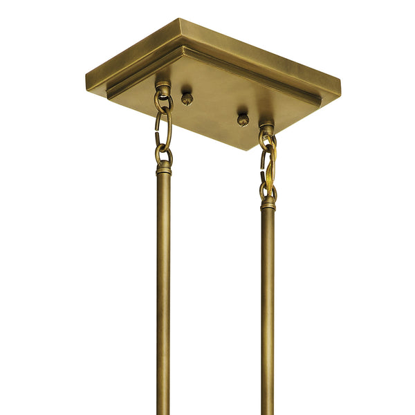 Buster 17" Eight Lights Linear Chandelier, Natural Brass