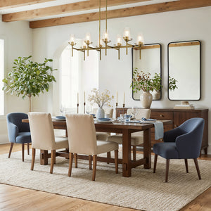 Buster 17" Eight Lights Linear Chandelier, Natural Brass