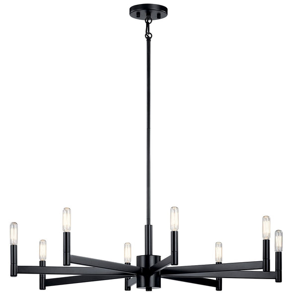 Dhane 9" 8 Light Chandelier, Black