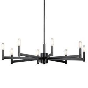 Dhane 35" Eight Lights Chandelier, Black