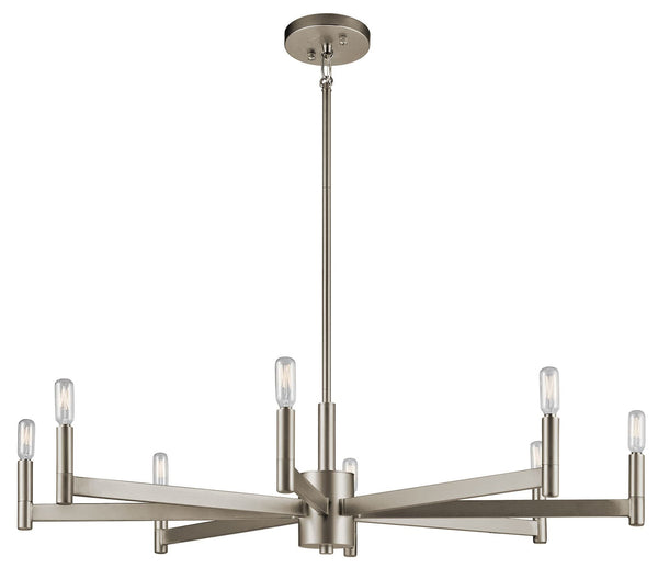 Dhane 9" 8 Light Chandelier, Satin Nickel