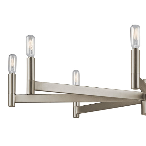 Dhane 35" Eight Lights Chandelier, Satin Nickel