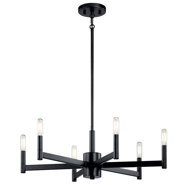 Dhane 9" 6 Light Chandelier, Black