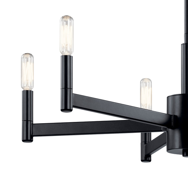 Dhane 26" Six Lights Chandelier, Black