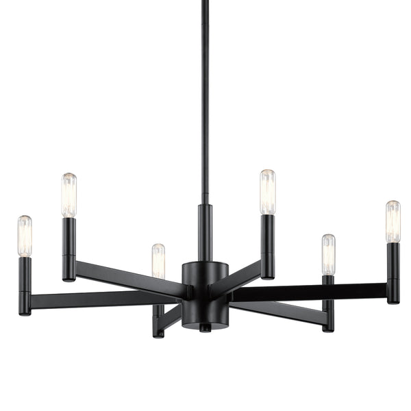 Dhane 26" Six Lights Chandelier, Black