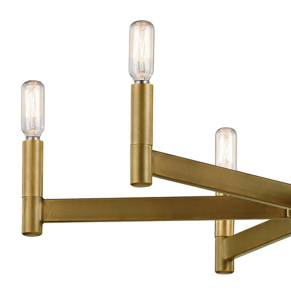 Dhane 26" Six Lights Chandelier, Natural Brass