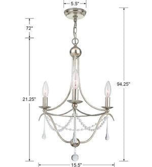 Katrina 15.5'' Three Light Mini Chandelier, Antique Silver - Alternate Product Image 3.jpg