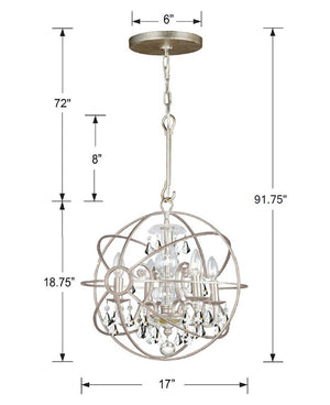 Soleil 17'' Four Light Mini Chandelier, Antique Silver Clear Hand Cut Crystal - Alternate Product Image 3.jpg