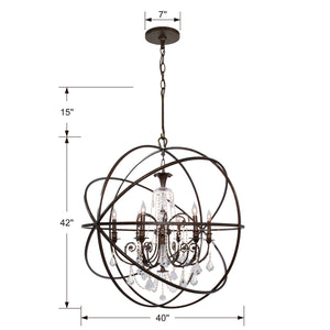 Soleil 40'' Six Light Chandelier, English Bronze Clear Hand Cut Crystal - Alternate Product Image 2.jpg
