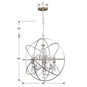 Soleil 40'' Six Light Chandelier, Antique Silver Clear Hand Cut Crystal - Alternate Product Image 1.jpg