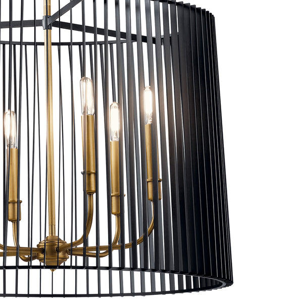 Ledger 26" Six Lights Chandelier, Black
