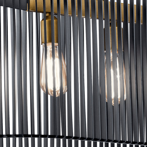 Ledger 26" Five Lights Linear Chandelier, Black