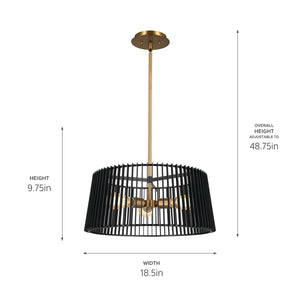 Ledger 18" Three Lights Pendant, Black