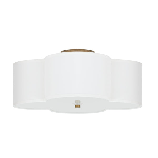 Serina 18" Four Light Semi Flush Mount, Brushed Gold