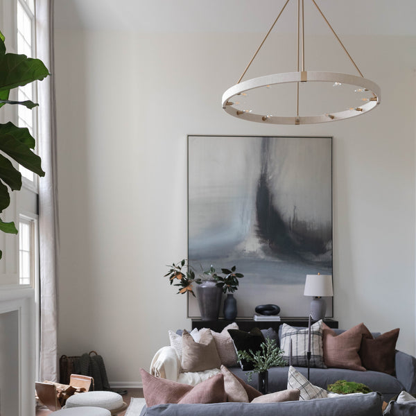 Bryn 47.75" 12 Light Chandelier, Matte Brass