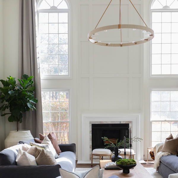 Bryn 47.75" 12 Light Chandelier, Matte Brass