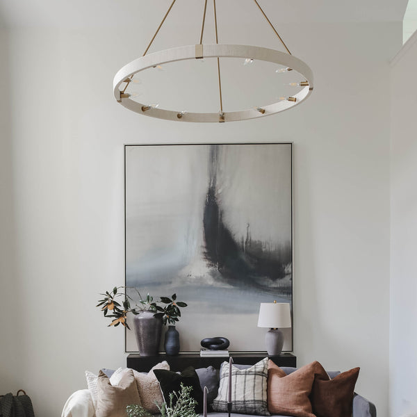 Bryn 47.75" 12 Light Chandelier, Matte Brass