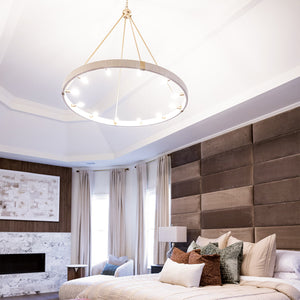 Bryn 47.75" 12 Light Chandelier, Matte Brass