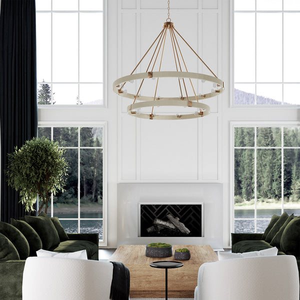 Bryn 48" 20 Light Chandelier, Matte Brass