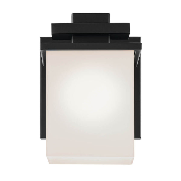 Baxter 7" One Light Wall Sconce, Satin Etched Cased Opal Glass / Black