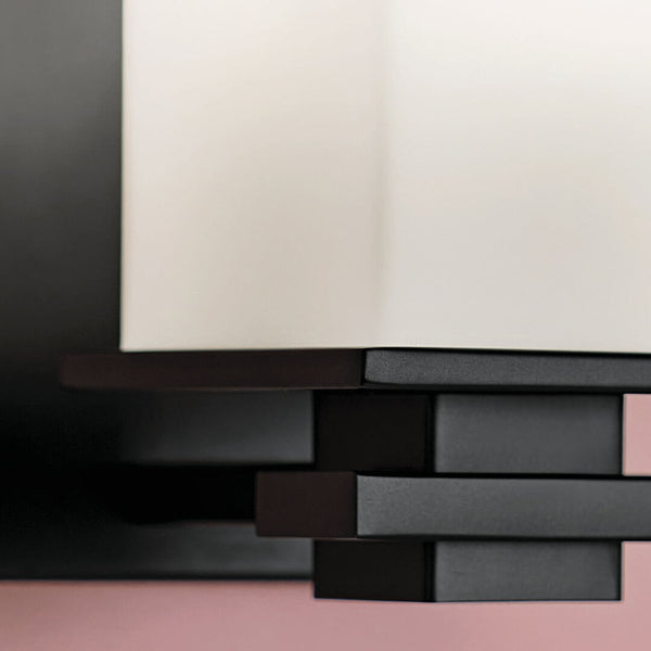 Baxter 7" One Light Wall Sconce, Satin Etched Cased Opal Glass / Black