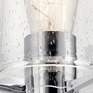 Buster 5" One Light Wall Sconce, Clear Seeded Glass / Chrome