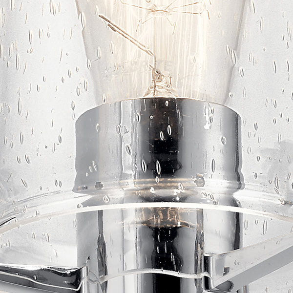 Buster 5" One Light Wall Sconce, Clear Seeded Glass / Chrome