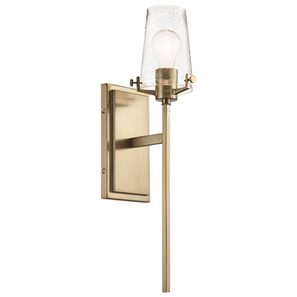 Buster 5" Light Wall Sconce, Clear Seeded Glass / Champagne Bronze