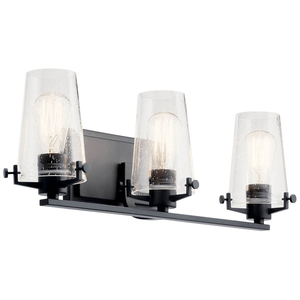 Buster 24" Three Lights Vanity Light, Black