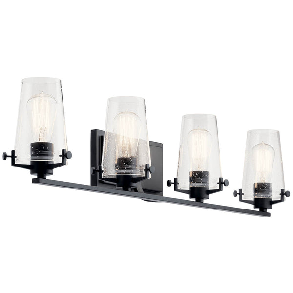 Buster 34" Four Lights Vanity Light, Black