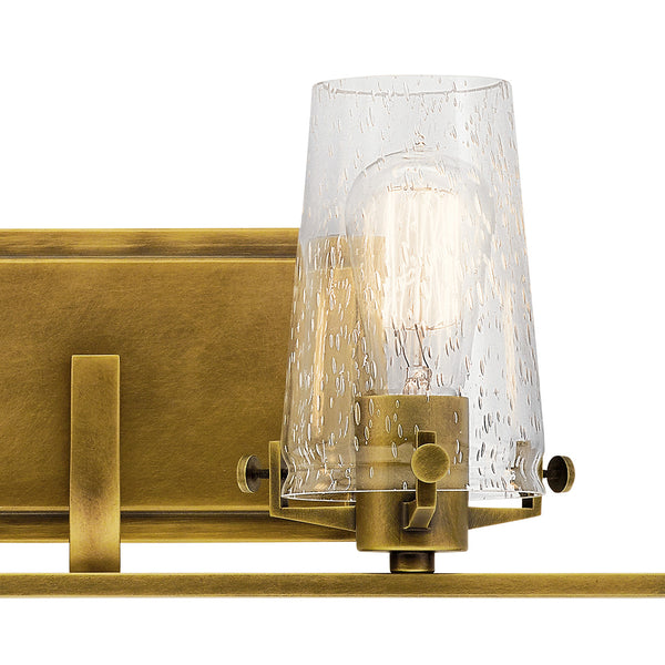 Buster 34" Four Lights Vanity Light, Natural Brass