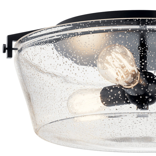 Buster 18" Three Lights Flush Mount, Black