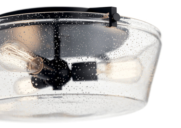 Buster 18" Three Lights Flush Mount, Black