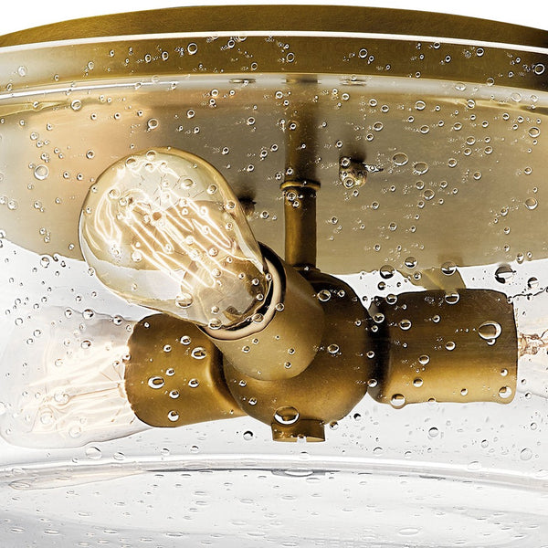 Buster 18" Three Lights Flush Mount, Natural Brass