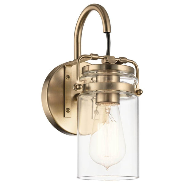 Findlay 5" One Light Wall Sconce, Clear Glass / Champagne Bronze