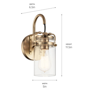 Findlay 5" One Light Wall Sconce, Clear Glass / Champagne Bronze