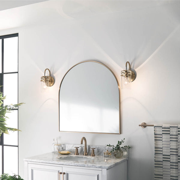 Findlay 5" One Light Wall Sconce, Clear Glass / Champagne Bronze