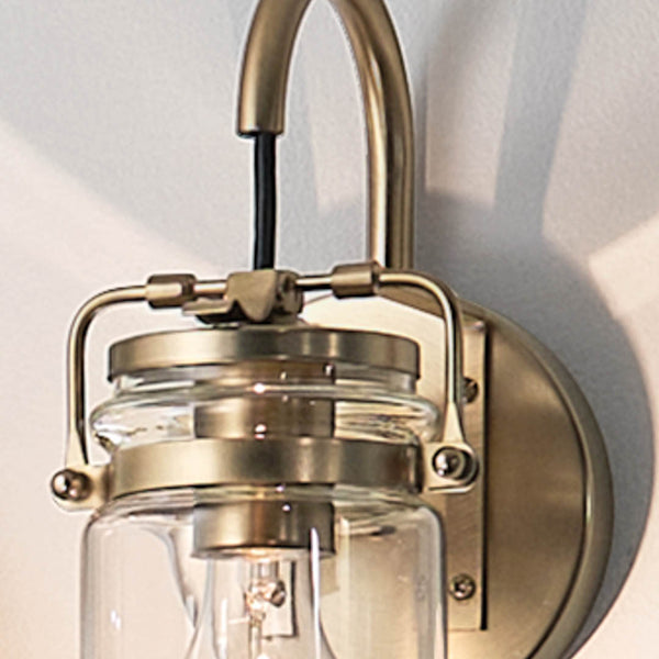 Findlay 5" One Light Wall Sconce, Clear Glass / Champagne Bronze