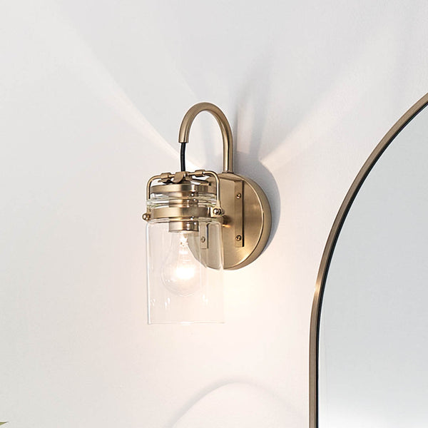 Findlay 5" One Light Wall Sconce, Clear Glass / Champagne Bronze