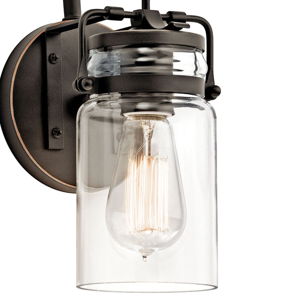 Findlay 5" One Light Wall Sconce, Clear Glass / Olde Bronze