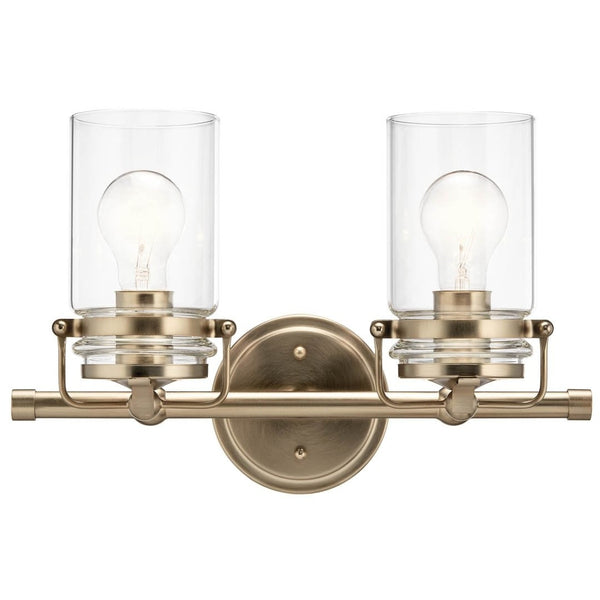 Findlay 16" Two Lights Vanity Light, Clear Glass / Champagne Bronze