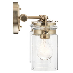 Findlay 16" Two Lights Vanity Light, Clear Glass / Champagne Bronze