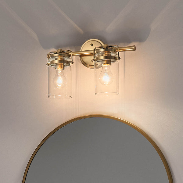 Findlay 16" Two Lights Vanity Light, Clear Glass / Champagne Bronze