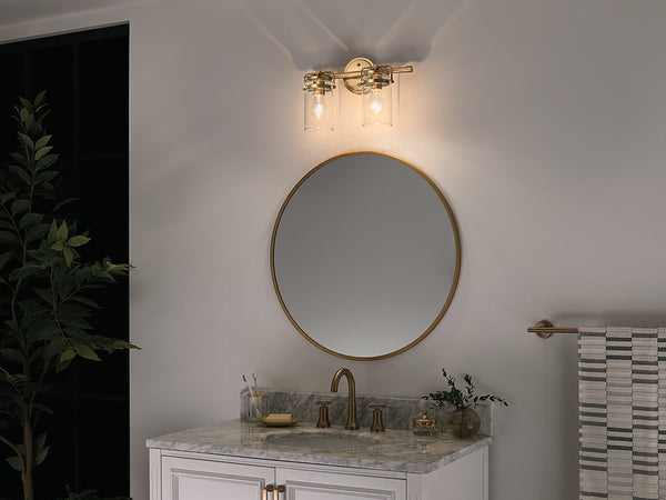 Findlay 16" Two Lights Vanity Light, Clear Glass / Champagne Bronze